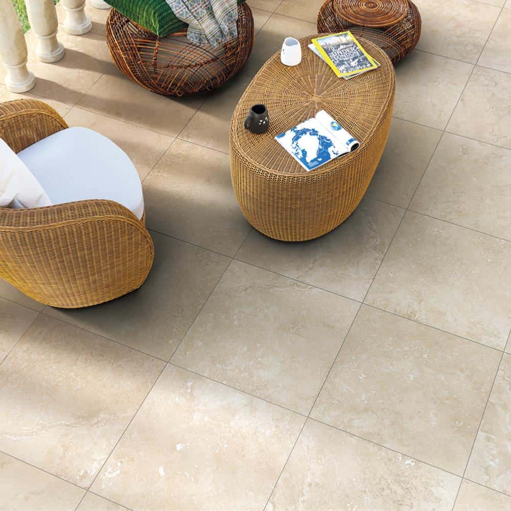 monocibec tradition travertin beige 60x60 carrelage exterieur piscine traver