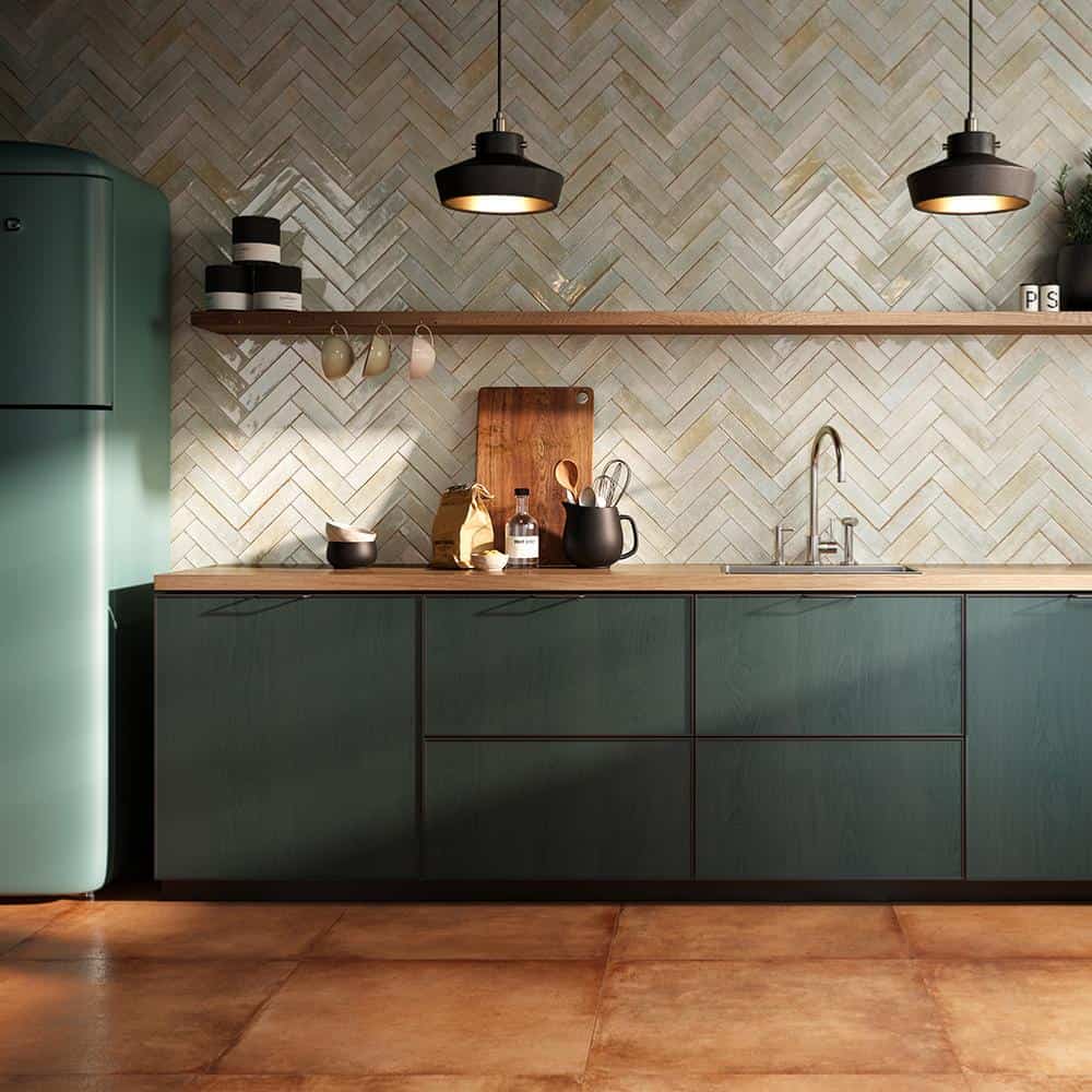 Carrelage mural cuisine brillant 6x25 Sage Soho Naturel, Soho Rondine
