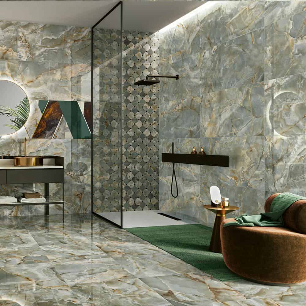 carrelage mural marbre vert salle de bain 60x120 urania serenade naxos z 1