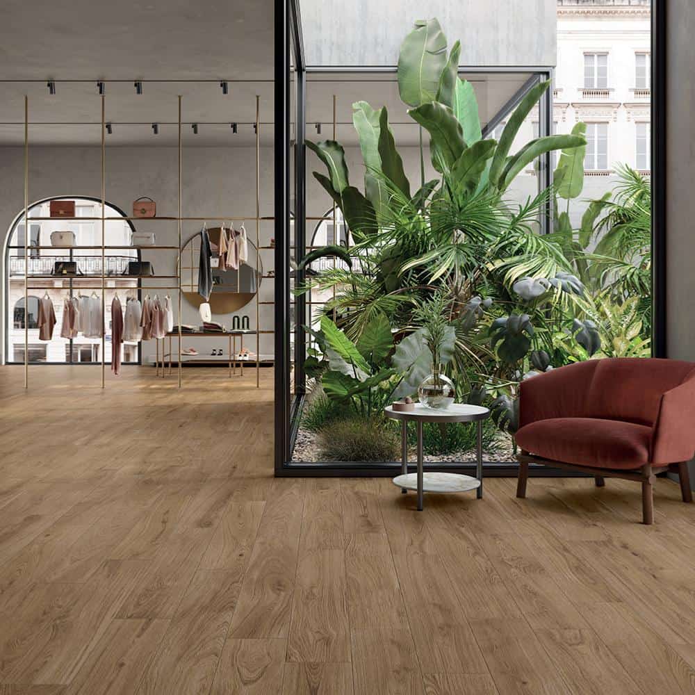 carrelage parquet boutique moderne 20x120 walnut linoe keope z 1