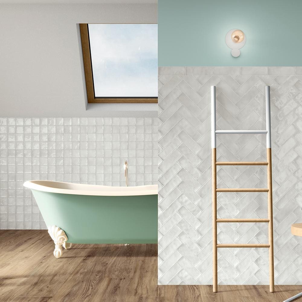 Carrelage mural effet zellige blanc 10x10 Snow Shine Naturel, Seville Carmen