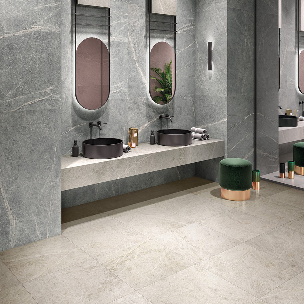 cercom soap stone white satin 60x60 carrelage effet pierre balnche veinage marbre revetement gres cerame