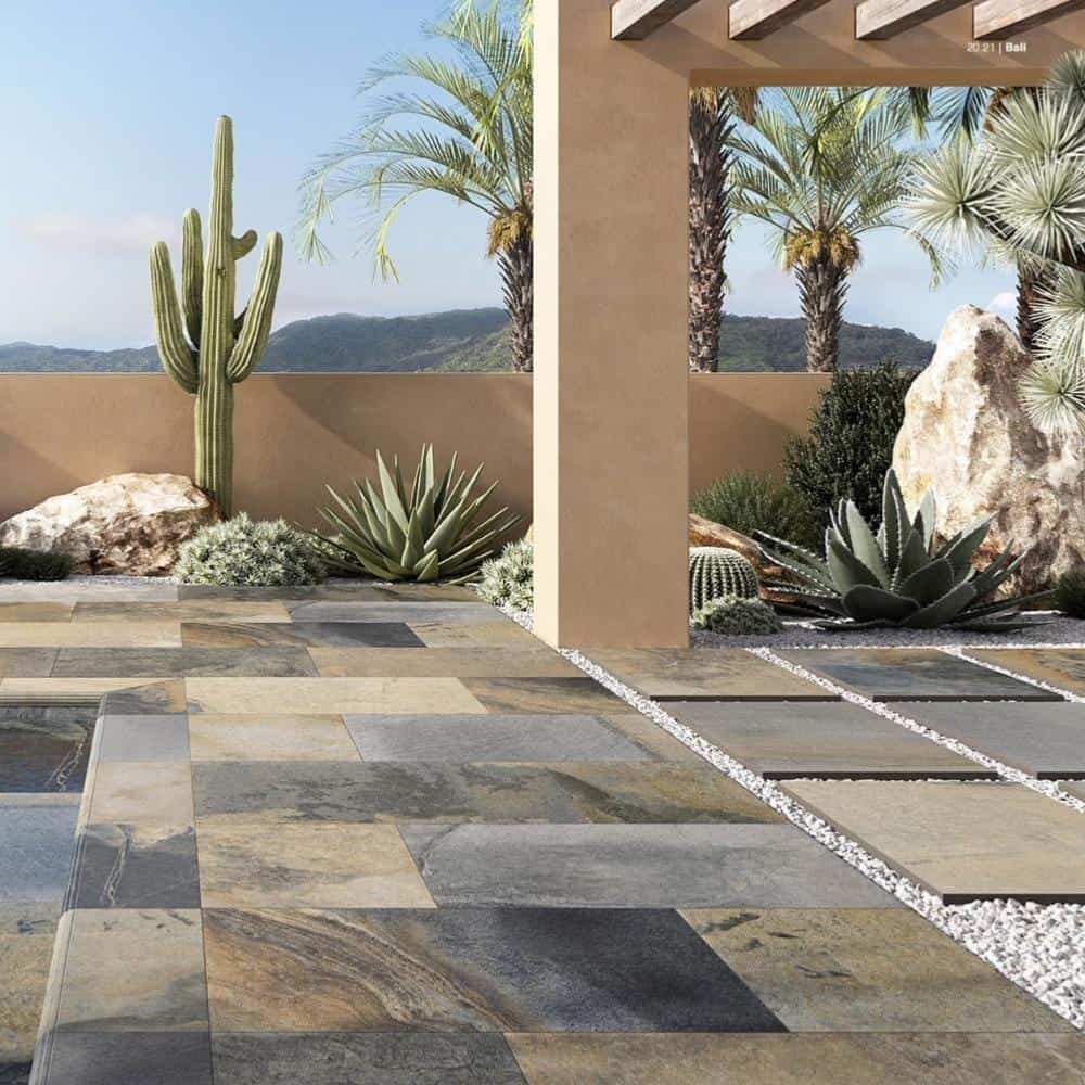 Dalle 2cm Imitation Pierre Bali 60 x 90 cm Antidérapant Polychrome Naturel Bali Coem