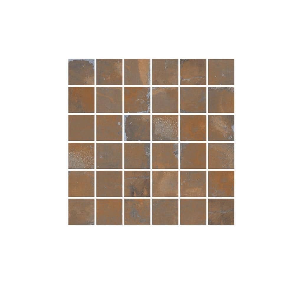 rondine oxyd corten 30x30 mosaique credence salle de bain aspect metal z 1