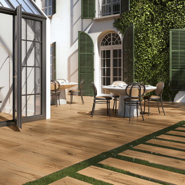 Carrelage Parquet Antidérapant 20x90 Feel Brun Extérieur R11