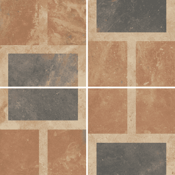 Carrelage effet Carreaux de ciment décor géométrique ocre 11,5 x 11,5 cm Mat Claudia Terra Nanda Tiles