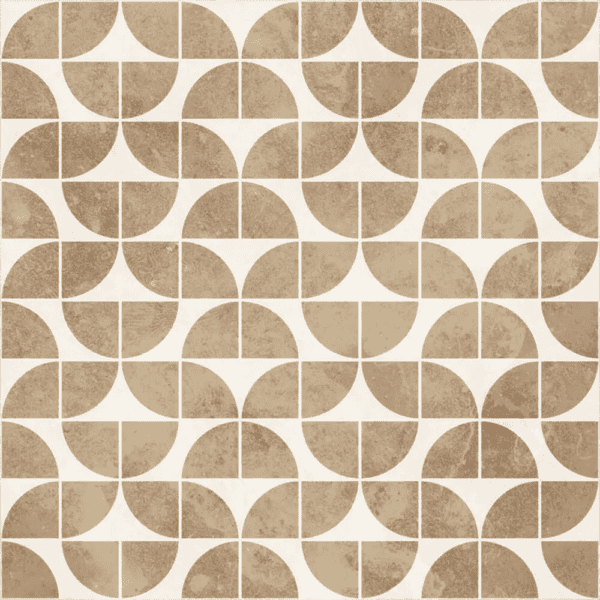 Carrelage effet Carreaux de ciment géométrique arrondi 11,5 x 11,5 cm Mat Veneta Terra Nanda Tiles