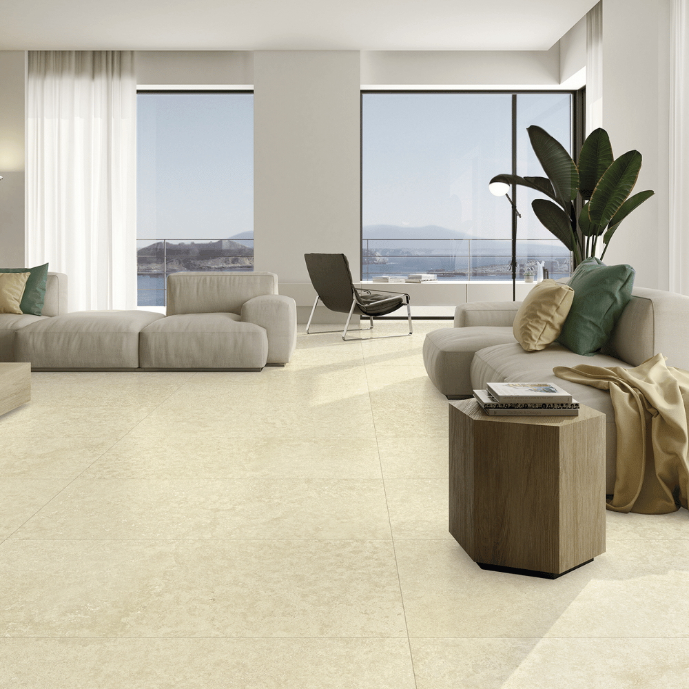 Carrelage Intérieur effet Travertin Beige 60 x 120 cm Mat Denizli Denizli La Platera