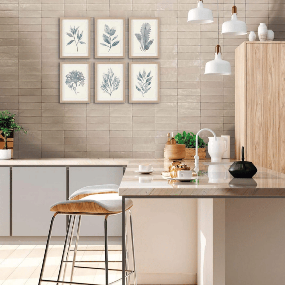 Carrelage Mural effet Zellige Beige 6,2 × 20,2 cm Poli brillant Tantan Beige Marrakesh Nanda Tiles (2)