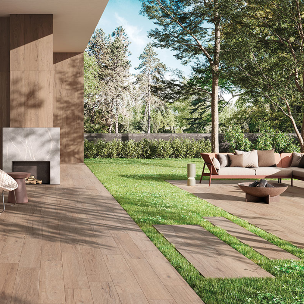 Carrelage Extérieur imitation Bois et parquet Marron 20 x 120 Antidérapant Miele Briccole Cercom (2)