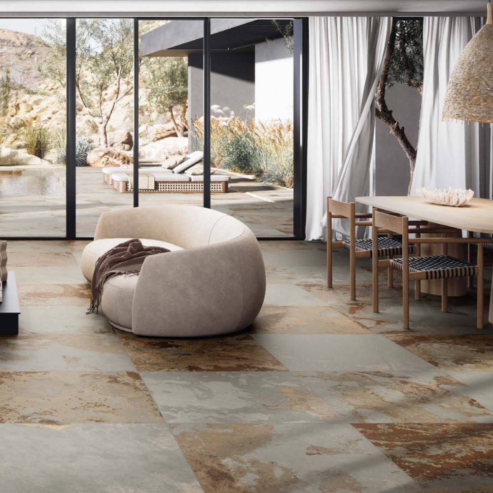 Carrelage Intérieur effet Pierre de Bali 90 x 90 cm Mat Light Green Bali Coem (3)