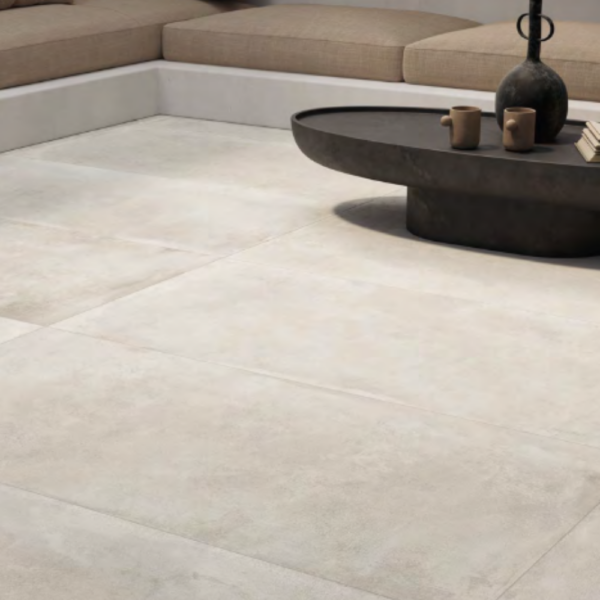 Carrelage Intérieur imitation Béton Blanc 60 x 60 cm Mat White Open Air Ascot (3)