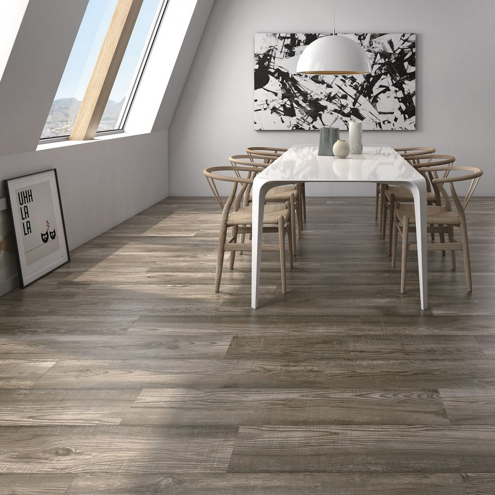 Carrelage Intérieur imitation Bois et parquet Marron 23 x 120 cm Mat Ebony Bosco ITT