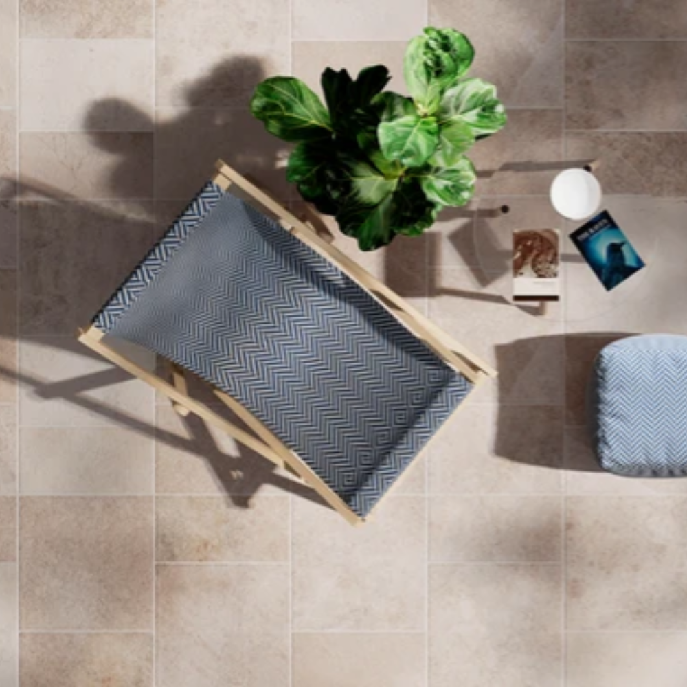 Carrelage Extérieur imitation Pierre Beige 60 x 60 cm Antidérapant Essenze Gaia Savoia